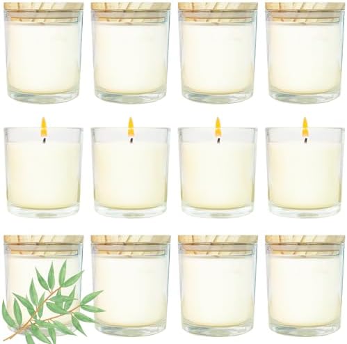 12 Pcs 6 Oz Mini Soy Candles,Eucalyptus Scented Bulk Candle Set,Aromatherapy Candle,Great Stress Relieving Scented Candles for Girls as a Gift for Birthdays, Weddings Party Favors! by Veiuwa