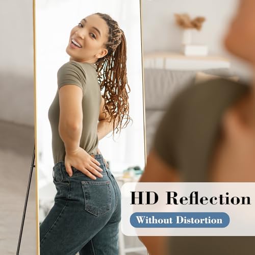 DUMOS 21"x56" Full Length Mirror with Stand, Full Body Floor Mirror - Image 3