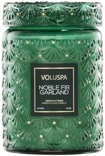 Voluspa Noble Fir Garland, Large Candle Jar, 18oz, Coconut Wax Blend, Scented Candles for Home, 100 Hour Burn Time, Poured in the USA by Unknown