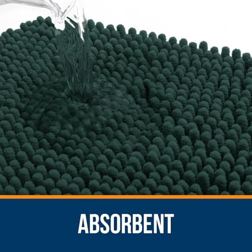 OLANLY Toilet Rugs U-Shaped 24x24, Soft Absorbent Chenille Contour Rugs - Image 4