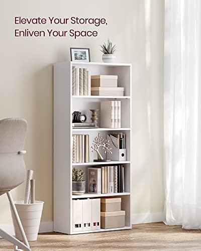 VASAGLE Set of 2 Bookshelves, 5-Tier Open, 23.6 Inches Wide - Image 4