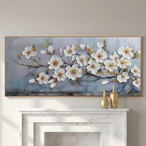 Anolyfi Framed Large Textured Canvas Wall Art for Living Room, Modern Elegant Landscape Artwork for Bedroom Hallway Dining Room Office Home Decor, 71"x32" - Image 3