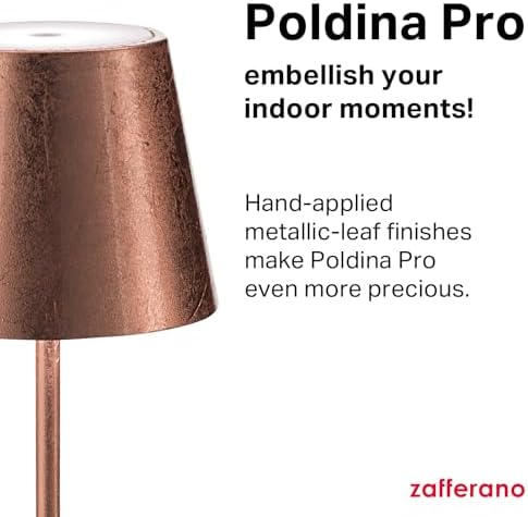 Zafferano, Poldina Pro, Rechargeable Cordless Lamp, Copper Leaf - Image 3