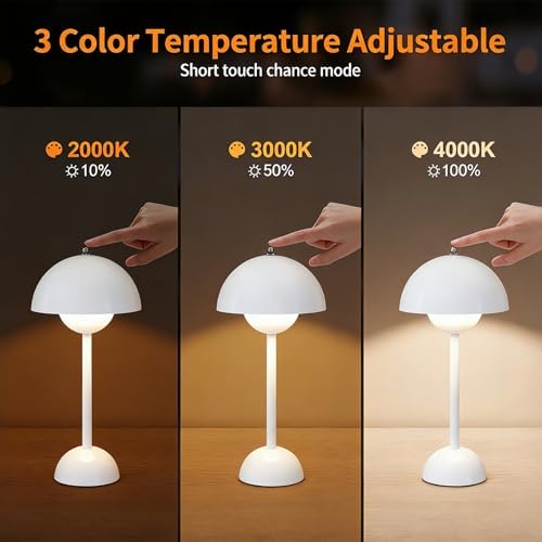 Dawnrise Cordless Table Lamp with 3 Color Temperatures, Minimalist Style - Image 2
