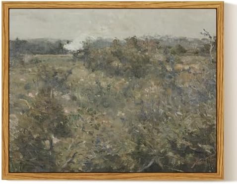 InSimSea Framed Canvas Wall Art, Vintage Landscape Painting, Rustic Nature Scenery Decor for Living Room Shelf Hallway,10x8in, Neutral Tones by InSimSeaArt