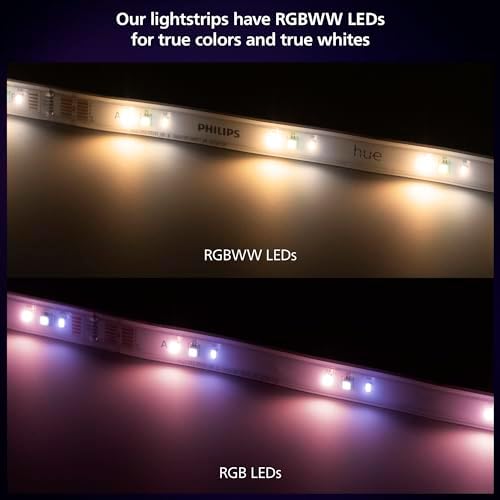 Philips Hue Indoor 16 Ft Smart LED Solo lightstrip Base Kit - Control with Hue App - Compatible with Alexa, Google Assistant and Apple HomeKit| (Pack of 4) - Image 4