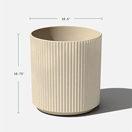 Veradek Round Demi Planter Pots for Indoor/Outdoor Garden Use, Made from Plastic-Concrete Mix with Drainage Holes, Perfect for Small to Large Succulent Plants, Flowers, Modern Interior Plants - Image 3
