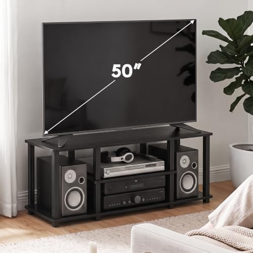 Furinno TURN-S-TUBE 3-Tier Toolless Assembly TV Stand, Americano - Image 2
