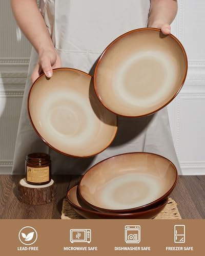 Pokini Stoneware Dinnerware Sets for 4, 16pcs Plates and Bowls Sets Dishes - Image 7