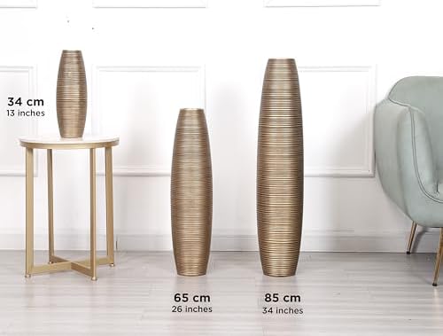 Leewadee Decorative Tall Floor Vase for Living Room Decor, 34 inches, Gold, Resin - Image 5