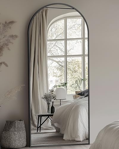 58"x19" Arched Full Length Mirror with Stand,Full Body Floor Mirror by CoomilyBrandStory