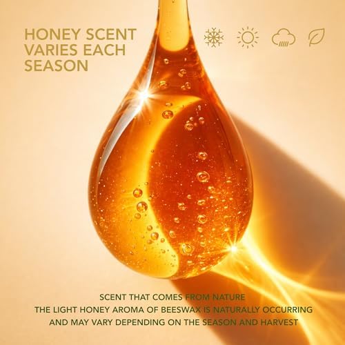 Fragrance-Free Beeswax Candle - 100% Pure & Natural, Sensitive Nose, 30+ Hr - Image 3