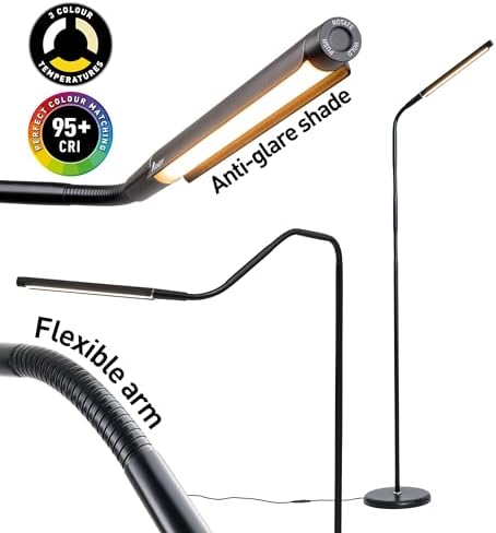 Daylight Electra U35231 Floor Lamp Modern Design, Adjustable Color Temperature Cool, Warm, Black, 1 Count - Image 3