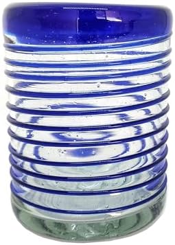 Cobalt Blue Spiral 10 oz Tumblers (set of 6), Recycled Glass, Lead-free, Toxin-Free (Tumbler) - Image 2