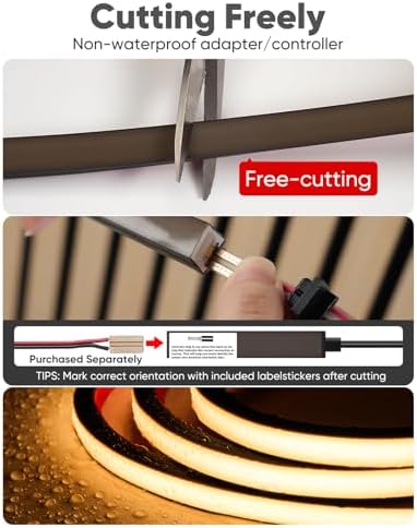 Dimmable LED Recessed Light Kit 1Pack, 3000K Warm White LED Wall Panel Light, 7.87ft/Pack Self-Adhesive Retrofit Strip for Wood Slat Walls, Accent & Acoustic Panels, 24V, UL Listed - Image 5