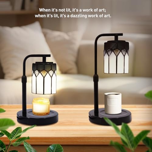 Diamond Tiffany Candle Warmer Lamp, Adjustable Height Marble - Image 6