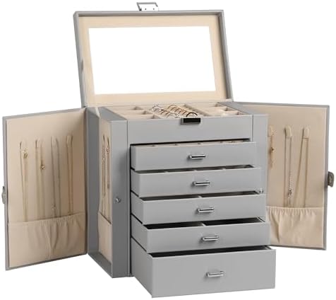 Frebeauty 6-Layer Jewelry Box for Women,Large Jewelry Organizer with Drawer by Frebeauty