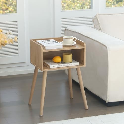 MaxSmeo Nightstand, Mid Century Modern Side Table Bedroom with Storage - Image 2