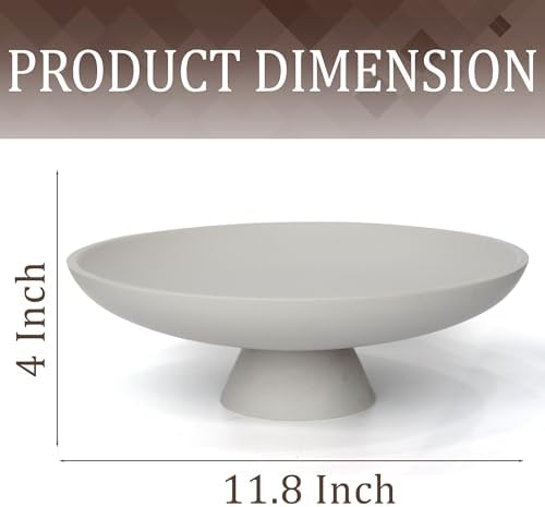 YMXYJM Modern Pedestal Decorative Bowl, Large Resin Fruit Bowl, Grey - Image 7