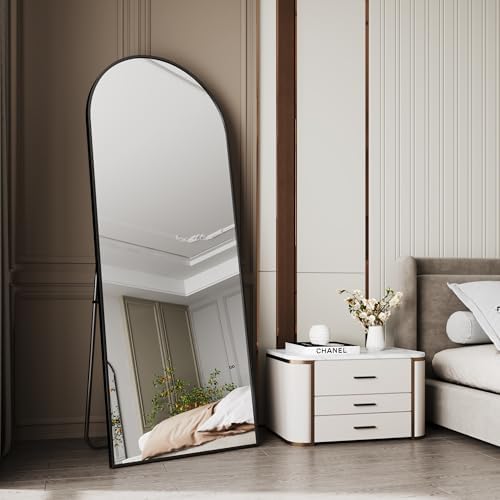 AUYHM 28"x71" Black Full Length Mirror,Nano Glass espejos Grandes para sala Elegantes, Floor Mirrors for Bedroom Full Length,Arched Floor Mirror - Image 2