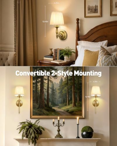 10000mAh Battery Operated Wall Sconce Set of 2,Rechargeable Wall Sconces set of Two,Vintage Gold Sconces Wall Decor,Wireless Wall Lamp,Cordless Wall Lights Living Room Bedroom (Not Peel and Stick on) - Image 6