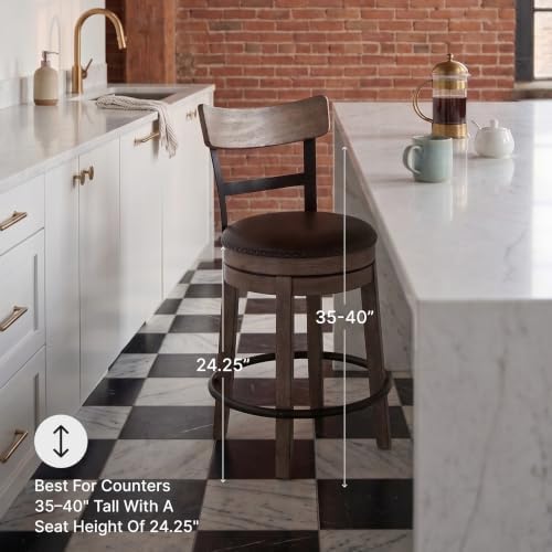 Signature Design by Ashley Pinnadel Counter Height Swivel Bar Stool, Brown - Image 4