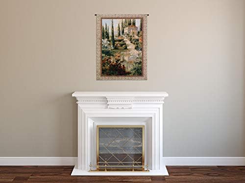 Tuscany Estate | Woven Tapestry Wall Art Hanging | Italian Villa Country Garden | 100% Cotton USA Size 53x42 - Image 2