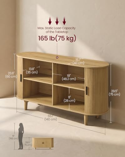 VASAGLE Storage Cabinet, Sideboard with Adjustable Shelves - Image 2