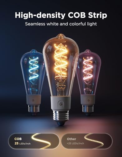 Govee Edison Bulbs, ST19(58), Smart Vintage Light Bulbs RGBWW with E26 Base - Image 3