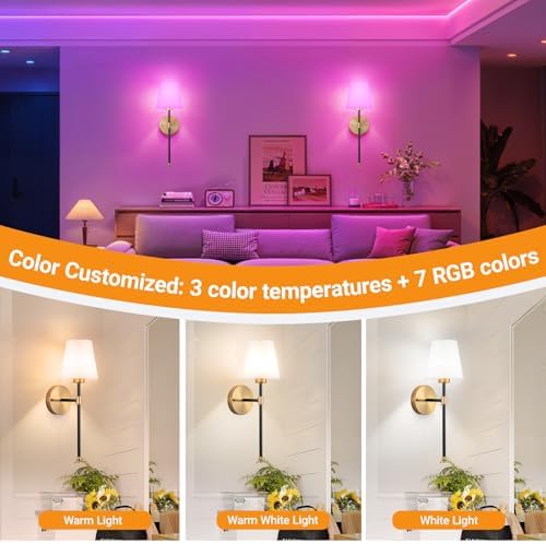 Nekhung Battery Operated Wall Sconce, Peel and Stick Sconces Set of 2 - Image 5