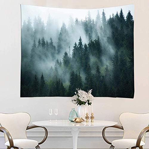 W140"xL90" Misty Forest Tapestry, Extra Large Wall Hanging for Living Room - Image 6