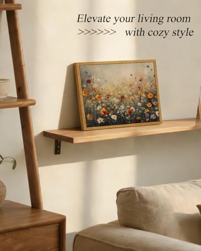 InSimSea Framed Canvas Wall Art, Vintage Flower Wildflower Prints Wall Decor for Living Room, Small Retro Landscape Painting Farmhouse Decorations for Bedroom Bathroom Shelf Gift, 8x10inch - Image 3