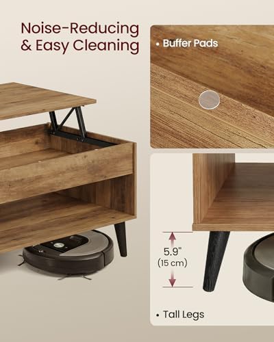 VASAGLE Lift Top Coffee Table with Hidden Storage, Gas Spring - Image 6
