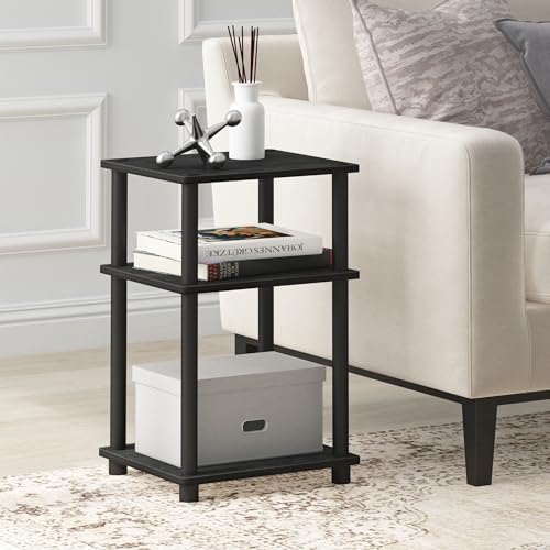 Furinno JUST Toolless 3-Tier Side Table Set of 2, Open Shelf, Americano - Image 2