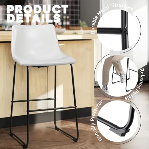 Waleaf 30 Inch Counter Height Bar Stools Set of 4, Faux Leather Bar Chairs - Image 4