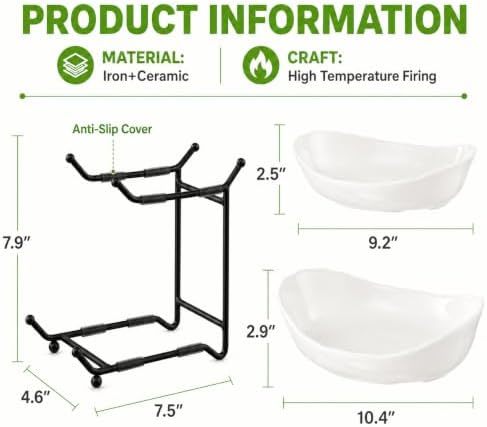 HBlife 2 Tier Fruit Bowl, Ceramic Fruit Basket for Kitchen Counter - Image 2