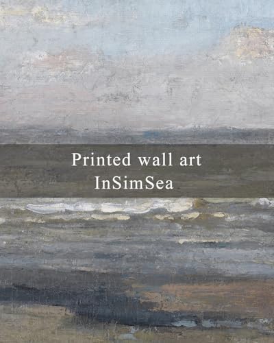 InSimSea Framed Canvas Wall Art, Vintage Coastal Landscape Painting, Rustic Nature Scenery Decor for Living Room Shelf Hallway,10x8in, Soft Blue Tones - Image 7