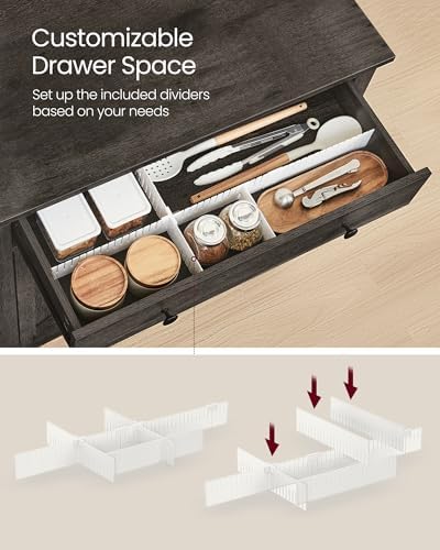 VASAGLE Buffet Cabinet, Coffee Bar with a Drawer, Adjustable Shelf - Image 5