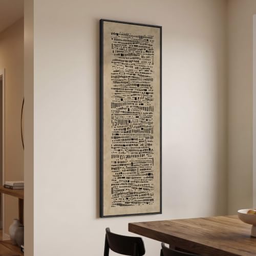 Large Framed Wabi Sabi Abstract Wall Art, Long Narrow Vertical 20x60 In - Image 2