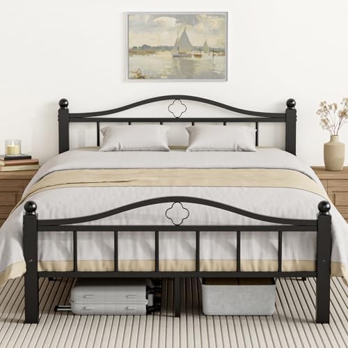 Metal Full Size Bed Frames with Headboard & Footboard by Blbeed