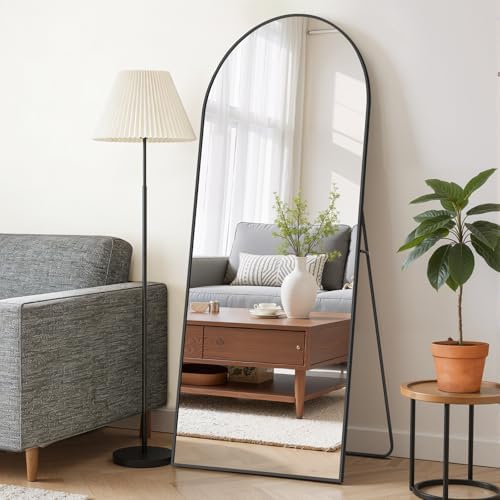 Mirror Full Length 64"x21", Arched Full Body Floor Mirrors with Stand by SageNest