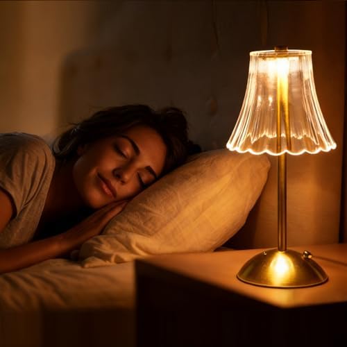 4 Pcs Cordless Table Lamp Rechargeable Touch Lamp, Gold Flower - Image 5