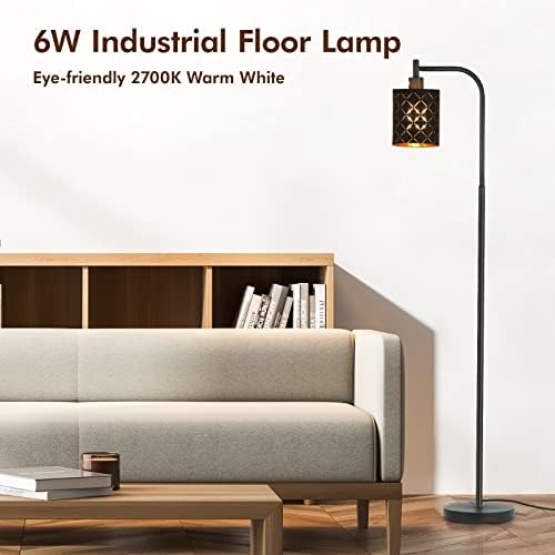 Gothic Floor Lamp with Laser-Cutout Lampshade, LED Standing Lamp for Living Room & Bedroom, 67 Inch Black Arc Modern Farmhouse Lamp with Foot Switch, E26 Base Socket, Perfect for Magic Decor Lamps - Image 2