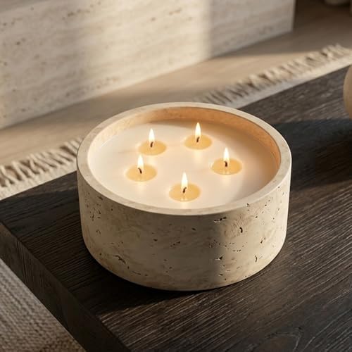 3-Wick Scented Candle-Cedarwood & Cardamom,Soy Coconut Wax Blend Candle with Acacia Wood Lid,21oz Large Candle,45-Hour Long Burning,Aromatherapy Candle for Home Decor - Image 2