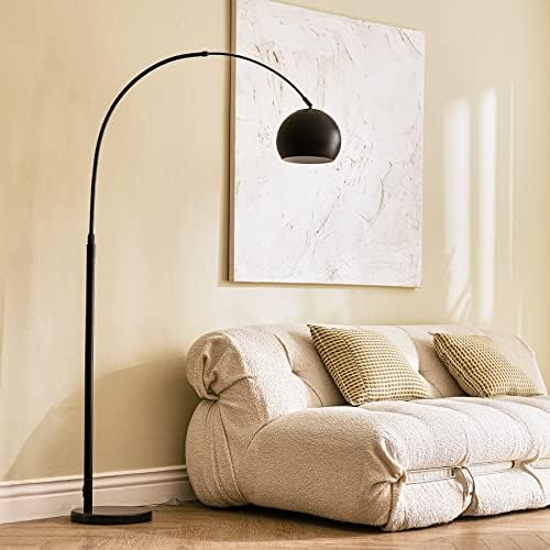 CO-Z Modern Arc Floor Lamp 69", Arch Floor Lamps with LED Bulb, Inner White Metal Shade and Marble Base, Contemporary Standing Light for Living Room Couch Sofa by CO-Z