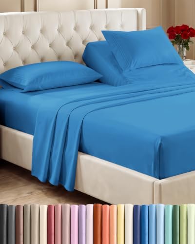 Flex Top Split Head King 4 Piece Sheet Set - Soft & Breathable - Royal Blue by CGKUnlimited