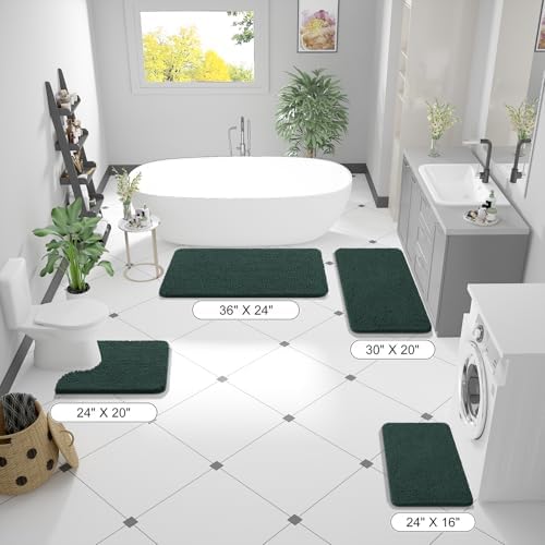 OLANLY Bathroom Runner Rugs 59x20, Extra Soft Absorbent Chenille Bath Rugs - Image 2