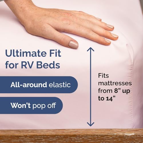 Short Queen Size 4 Piece Bed Sheet Set - RV Short Queen - Lavender Pink - Image 3