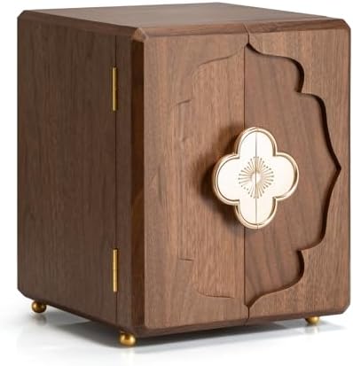 5-Layer Double-Door Walnut Wood Jewelry Box by Unknown