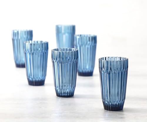 Fortessa Archie Glass Drinkware, Iced Beverage Glass (Set of 6), 15 Ounce, Cornflower Blue - Image 2